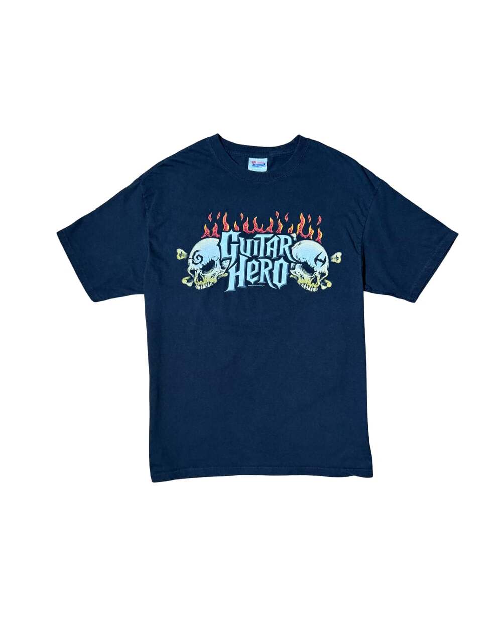 Vintage Guitar Hero 2008 Flaming Skulls Game Promo T-Shirt